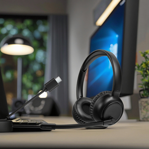 Cuộc gọi trung tâm tai nghe trực tuyến nói chuyện Studio Tai nghe rõ ràng thông tin liên lạc với enc & microphone & Loại C Cổng cho hội nghị video - Product Image 1