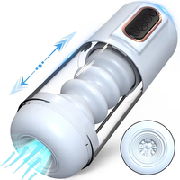 Automatischer Teleskop-Masturbator für Männer mit 3 Stoßmodi, Taschenmuschi, Blowjob-Sexmaschine, Penispumpe, Kolben-Masturbator