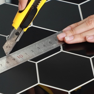 Foshan Factory SPC Mosaic <b>Tile</b> Black Mirror and Matte Hexagon Peel-and-Stick <b>Tiles</b> Self-Adhesive Wall <b>Tiles</b> for Wall Decoration - Product Image 6