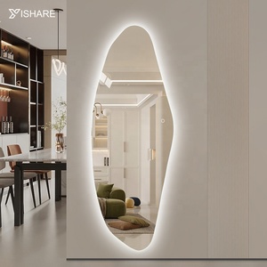 Hiện đại trang trí nội thất đầy đủ chiều dài LED chiếu sáng Tường gương nhà máy trực tiếp đầy đủ thủy tinh thiết kế bất thường - Product Image 2