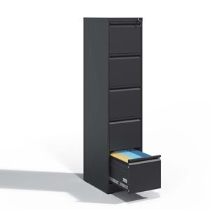 Archivador vertical metálico de 5 cajones con cerradura, archivador de acero para tamaño A4, legal y carta, para uso en oficina y hogar. - Product Image 1