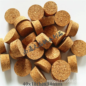 Tapones de corcho cónicos suaves Tianjing de 40x18(h)x34mm para tubos de ensayo, botellas y frascos - Product Image 1