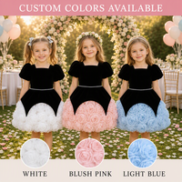 Robes de princesse pour enfants, vêtements pour enfants de marque de haute qualité pour occasions spéciales, manches courtes, fleurs 3D, mode, fête d'enfants