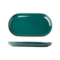 Nordic Simple Retro Phnom Penh Tableware Peacock Green Creative Ceramic Plate Spoon Dish Bowl Tableware Set