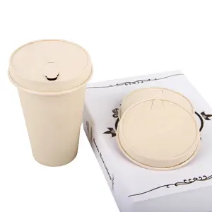 Оптовая продажа, Бамбуковая одноразовая бумажная кофейная чашка с одной стенкой, Экологически чистая