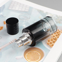 Botol Parfum Kaca High-End 30ml dengan Pompa Semprot Warna Hitam & Putih Bentuk Silinder Kotak Logo Kustom 100pcs MOQ