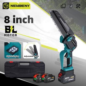 Scie <span class=keywords><strong>à</strong></span> chaîne sans fil <span class=keywords><strong>électrique</strong></span> industrielle Newbeny <span class=keywords><strong>à</strong></span> moteur sans balais, plaque de guidage de 8 pouces, capacité de coupe de 30 cm, <span class=keywords><strong>batterie</strong></span> portable pour - Product Image 3