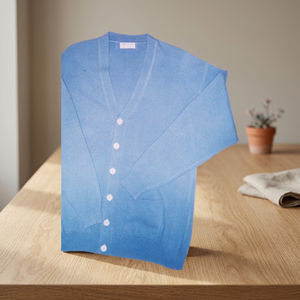เสื้อคาร์ดิแกนผู้ชายแคชเมียร์ 100% สำหรับฤดูใบไม้ร่วง แบบทางการ ถักเรียบ ไม่เป็นขุย คอวี แขนยาว หนา ความยาวปานกลาง ลายเรียบ - Product Image 2