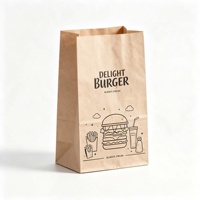 Sacs en papier kraft jetables écologiques personnalisés avec logo imprimé pour emballages de burgers, frites, poulet frit et restauration rapide