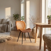 Moderne Diamant-Gesteppte Leder-Esszimmerstühle mit Metallgestell Ergonomische Küchenstühle für Esszimmer Wohnzimmer Apartment-Dekor