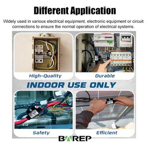 Connecteurs de câbles électriques à faible tension, à connexion rapide, à 3 cœurs, 2-6 AWG, isolés en PVC, noirs, faciles à utiliser, blocs de bornes - Product Image 3