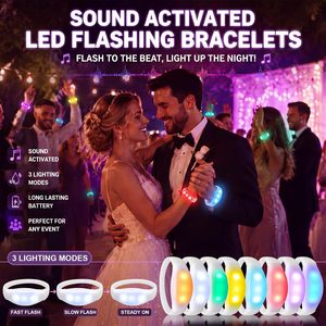 Bracelet LED certifié, lumineux et musical, activé par le son, pour cadeaux promotionnels et fournitures de fête de mariage - Product Image 4