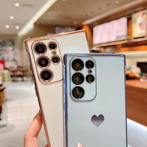 Funda blanda de silicona chapada en TPU con corazón de amor para <span class=keywords><strong>Samsung</strong></span> <span class=keywords><strong>Galaxy</strong></span> S22 Ultra S21 S20 FE A52 <span class=keywords><strong>A53</strong></span> S22 S21 <span class=keywords><strong>Plus</strong></span> A13 5G A12 - Product Image 2