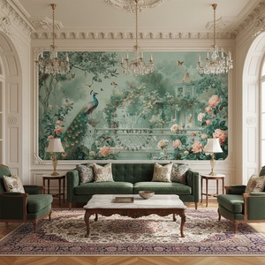 Fleurs mobiles Paon Oiseaux Pavillons Forêt Paysage Jardins Rétro <span class=keywords><strong>Fresque</strong></span> Romaine <span class=keywords><strong>Papier</strong></span> <span class=keywords><strong>peint</strong></span> - Product Image 1