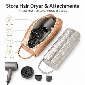 Wholesale Quilted <b>Hair</b> <b>Dryer</b> <b>Bag</b> Waterproof Travel Case Attachments Wide Opening Handheld Carry Pouch - Product Image 5