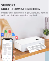 Imprimante thermique portable sans fil/WiFi format A4 210 mm, 300 DPI, mini, compatible Windows, Android, iOS, pour la maison