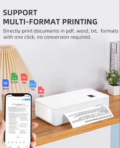 <span class=keywords><strong>A4</strong></span>-formaat 210 mm draagbare draadloze / WiFi thermische documentprinter 300 DPI <span class=keywords><strong>Mini</strong></span> mobiel compatibel Windows Android IOS Home - Product Image 2