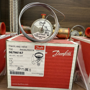 DGE 067N6167 danfos วาล์วขยายตัวควบคุมอุณหภูมิ R404A/R507A ชิ้นส่วนระบบทำความเย็น AC - Product Image 2