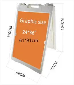 Outdoor sidewalk poster water filled stand A board pavement sign plastic A frame