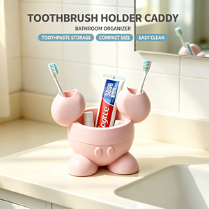 Support de brosse à dents mignon imprimé en 3D, organisateur de rangement multifonctionnel pour salle de bain, décoration créative pour coiffeuse - Product Image 3
