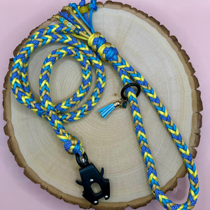 5 फीट लंबे बैंगनी सिल्वर ग्लिटर और लैवेंडर रंग पैराकॉर्ड कुत्ते के साथ पैराकॉर्ड कुत्ते पट्टा और शामिल ट्रैफिक लीड - Product Image 2