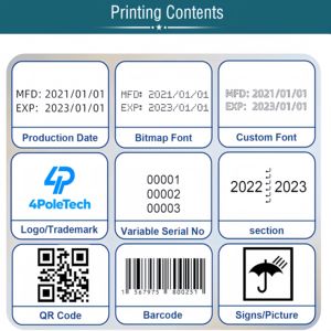 طابعة نفث الحبر المحمولة 4POLETECH عالية الجودة لطباعة التواريخ والرموز - Product Image 4