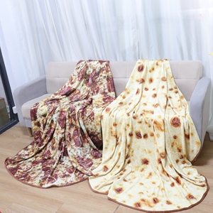Mantas de Franela Circulares Creativas con Diseño de <span class=keywords><strong>Pizza</strong></span>, Impresión Personalizada, 100% Poliéster, para Todas las Estaciones, Portátiles, para el Hogar y Viajes, Tejidas - Product Image 6