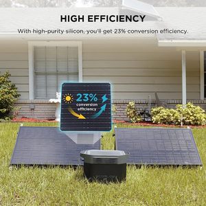 Paneles Solares Ecoflow de 100w 12v (2 Piezas), Módulos Fotovoltaicos Monocristalinos de Alta Eficiencia, Impermeabilización IP68, para Techos de Autocaravanas y Embarcaciones - Product Image 1