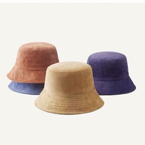 Chapeau Bob Unisexe en Velours Côtelé Couleur Unie Style Pêcheur Japonais pour Femme et Homme, Rétro Rayé pour l'Automne, Quotidien et Fêtes - Product Image 2