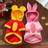 Vêtements d'hiver en peluche JXANRY pour chats et chiens - Style mignon à capuche doublé polaire sur le thème des dessins animés - Vente en gros pour petites races Teddy