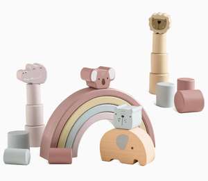 Éléphant bloc de construction apprentissage précoce éducatif Montessori équilibrage éducatif jouets en bois - Product Image 1