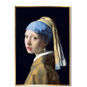 Ritratto realistico dipinto a mano la ragazza che indossa orecchini di perle dipinto ad olio su tela per la decorazione della stanza ritratto di figure famose - Product Image 1