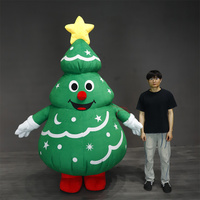 Costume de mascotte de sapin de Noël gonflable en peluche en gros Costume de mascotte de père Noël de personnage de dessin animé