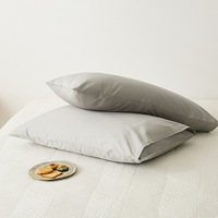 Haut de gamme 100s longue agrafe coton taie d'oreiller couleurs unies Satin taies d'oreiller en gros personnalisé Satin taie d'oreiller
