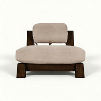 Fauteuil simple en bois massif de style rétro italien, design ergonomique, adapté à la chambre à coucher, au salon et à l'hôtel.