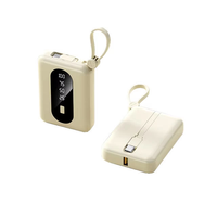 Nouvelle batterie externe portable 10000mAh avec écran LED, charge rapide 10W, entrée USB, sortie Type-C, câbles intégrés pour téléphones