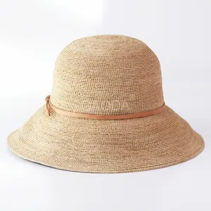 Handmade Raffia Straw Adult Crochet Hat