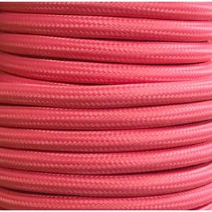 Cable textil liso de 15 metros color rosa mate, ideal para decoración y proyectos de bricolaje. - Product Image 1