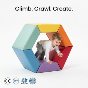 Cube d'escalade en mousse modulaire, arc-en-ciel coloré, ensemble de <span class=keywords><strong>6</strong></span> pièces, zone souple pour grimper et ramper pour les tout-petits, CE EN71 CPSIA, sûr - Product Image 1