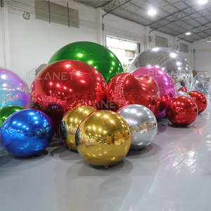 Gran Globo Espejo Colgante de PVC de Doble Capa Gran Bola Espejo Inflable Azul Brillante para Decoración - Product Image 5