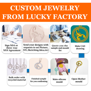 LUCKYJIU Custom gioiellieri impermeabile appannamento senza acciaio inossidabile placcato oro 18k collana pendente per bambini per regalo mamma - Product Image 6