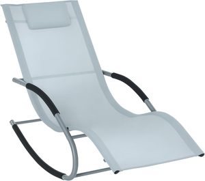 Silla Mecedora para Patio, Jardín o Balcón, Resistente <span class=keywords><strong>a</strong></span> la Intemperie, Fácil <span class=keywords><strong>de</strong></span> Limpiar, Reclinable, <span class=keywords><strong>con</strong></span> Almohada Desmontable, Color Gris - Product Image 1