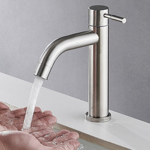 Robinet de <span class=keywords><strong>lavabo</strong></span> de haute qualité en acier inoxydable, petit, <span class=keywords><strong>pas</strong></span> <span class=keywords><strong>cher</strong></span>, en alliage de zinc, à un seul niveau, mélangeur d'eau chaude et froide - Product Image 2