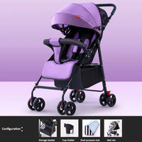JXB 2023-Poussette pliante ultralégère pour bébé-Chariot de paysage pour nouveau-né avec caractéristiques confortables d'assise et de couchage