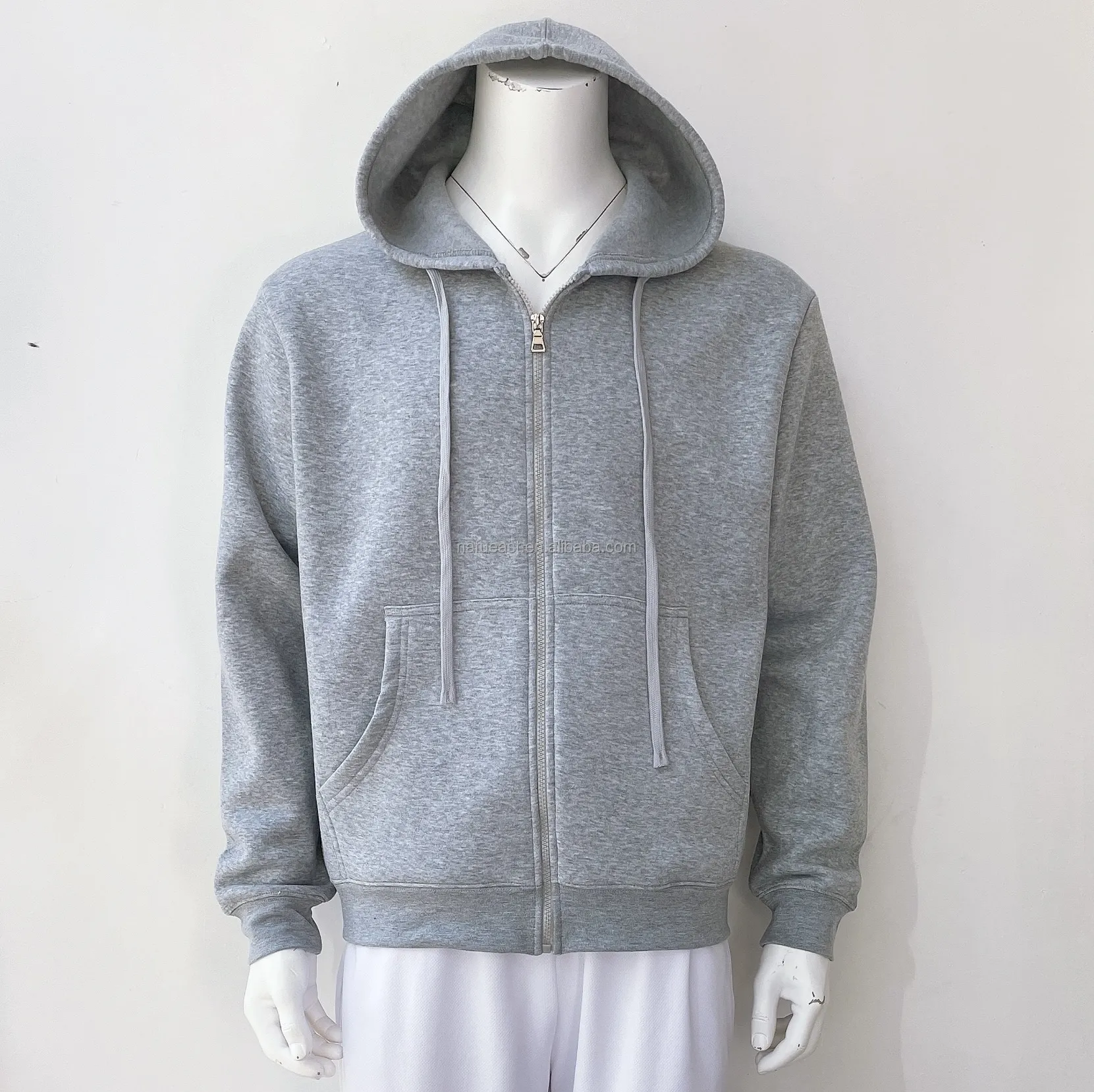 Produsen Tiongkok Hoodie Pria Hoodie Ritsleting Ketat Olahraga Dengan Saku Kanguru