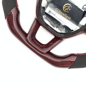 พวงมาลัยคาร์บอนไฟเบอร์สีดำและสีแดงพร้อมหนังรูระบายอากาศสีดำสำหรับรถยนต์ Civic DE5 Integra รุ่นที่ 11 ปี <span class=keywords><strong>2022</strong></span>+ จากโรงงาน - Product Image 3