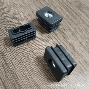 Insert fileté métrique rectangulaire M5 M6 M8 en plastique noir pour le raccordement de meubles - Product Image 1