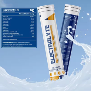 Comprimés effervescents d'<span class=keywords><strong>hydro</strong></span>électrolytes et de vitamines naturels et biologiques Halal, marque privée OEM ODM, pour adultes, hydratation rapide - Product Image 2