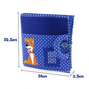 Emballage personnalisé Jouets sensoriels pour bébés Chiens mignons en tissu froissé Couvertures en tissu Livres en tissu avec pieds en feutre Design de dessin animé <span class=keywords><strong>Livre</strong></span> d'histoires - Product Image 4
