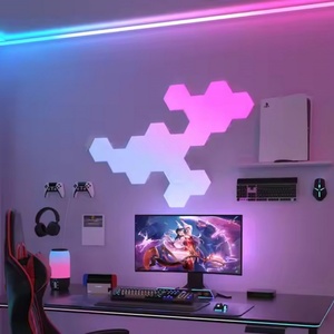 RGB Hexagonal LED <b>Light</b> TV Backlight Sync Box for Living Room ABS Material Remote and App <b>Control</b> Mode - Product Image 3